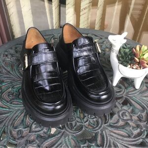 Maje Black Loafers Sleek Slip-Ons Size 38